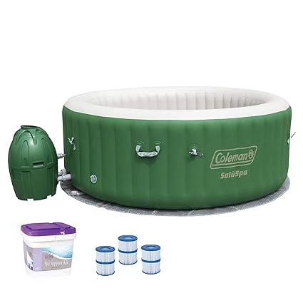 Coleman SaluSpa 6 Person Inflatable Spa with Filters Cartridges and Support Kit