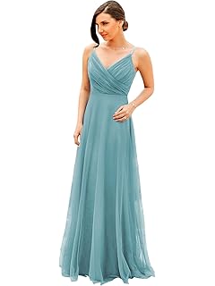 Ever-Pretty Vestido de Dama de Honor para Mujer Dodas Cuello en V Largo Correas Ajustables 07369