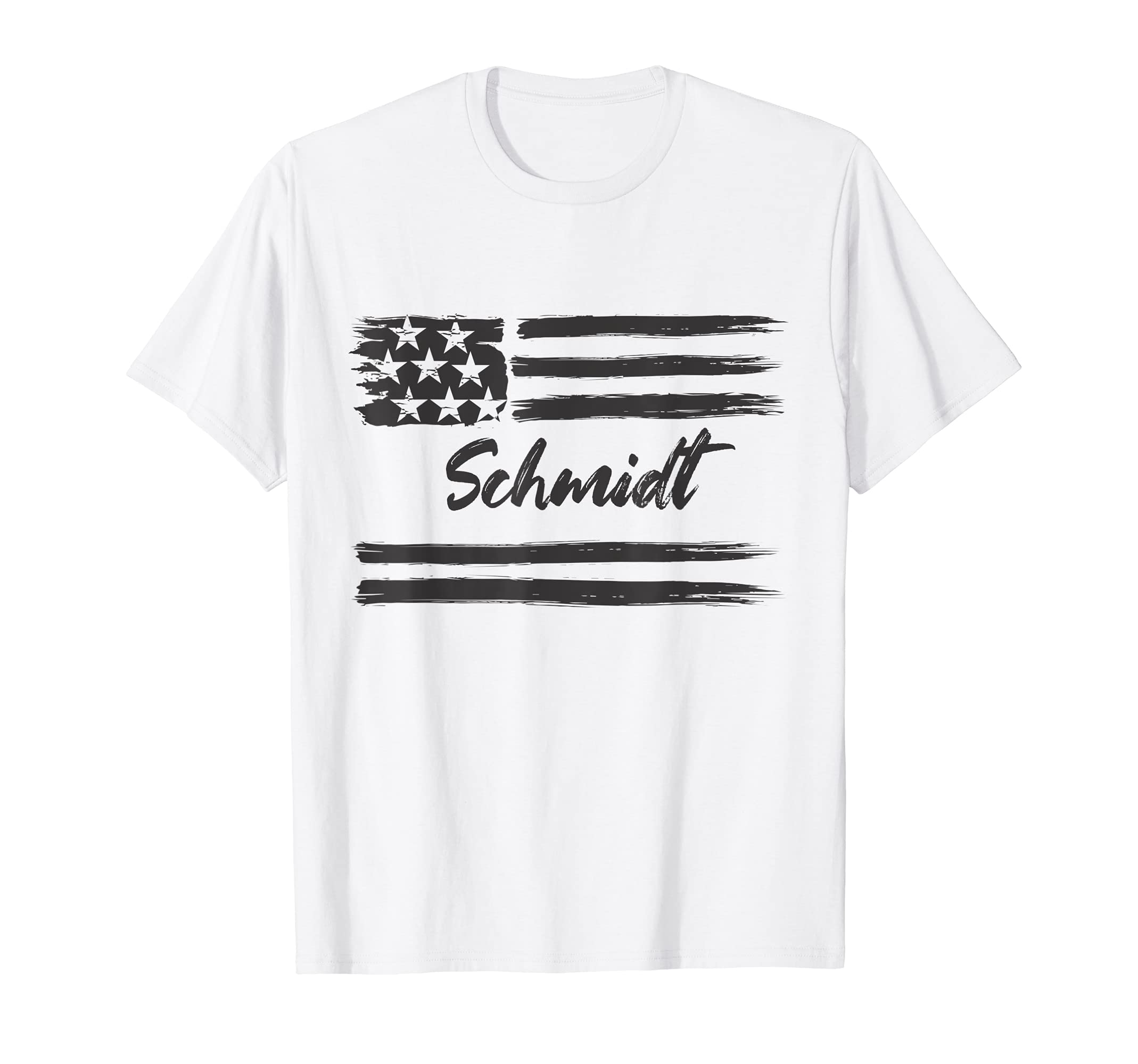 Schmidt - Personalized Name, Stars and Stripes, USA Flag T-Shirt