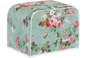 Doojoayie Color Flowers 4-Slice Toaster Cover for Women Appliance Cover Stain Resistant The Pioneer Woman Kitchen Accessories for Most Standard Toasters