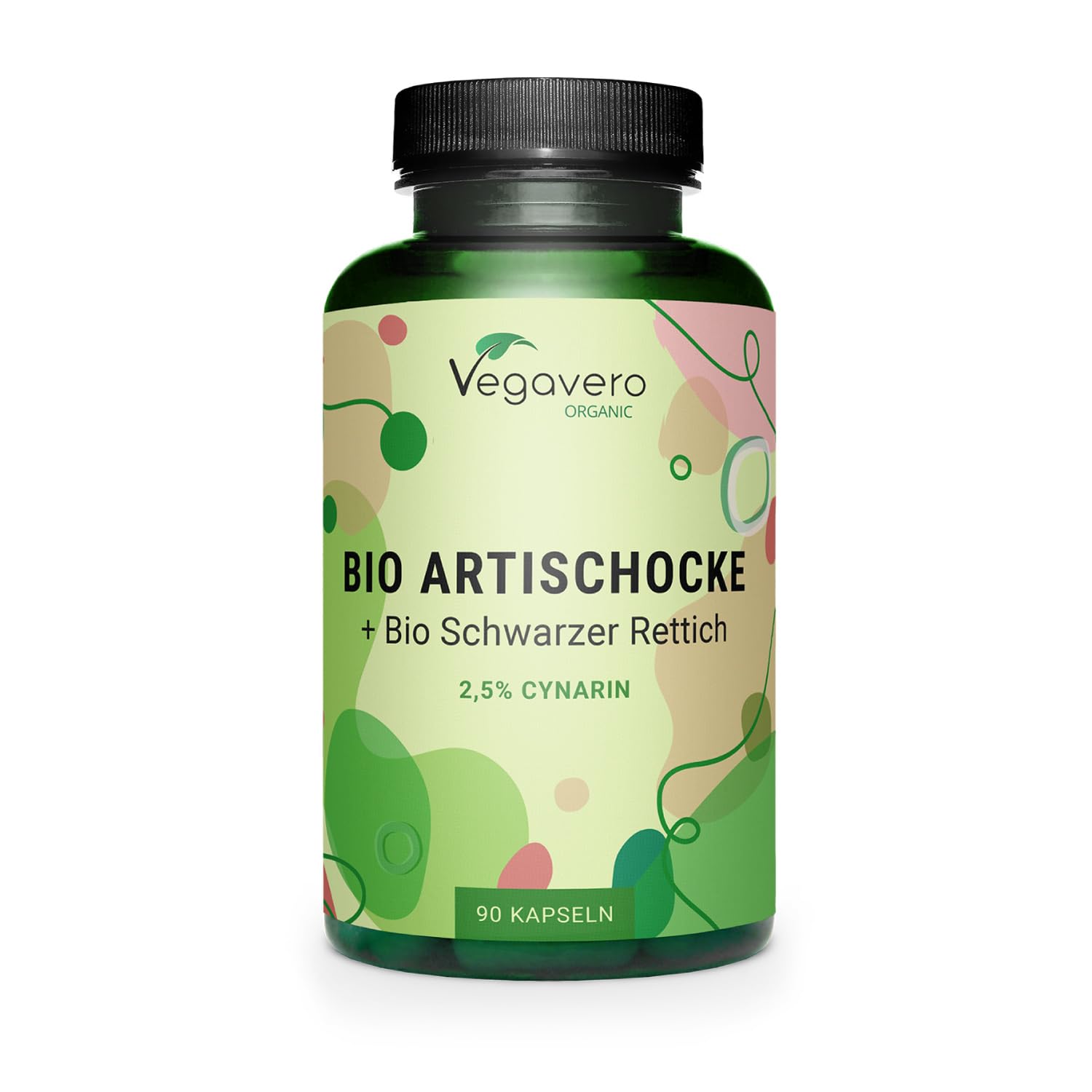 Vegavero Organic Artichoke Extract 500 mg & Black Radish Extract 250 mg | 2.5% Cynarine & 2% Flavones | NO Additives, Lab-Tested | 90 Capsules | Vegan