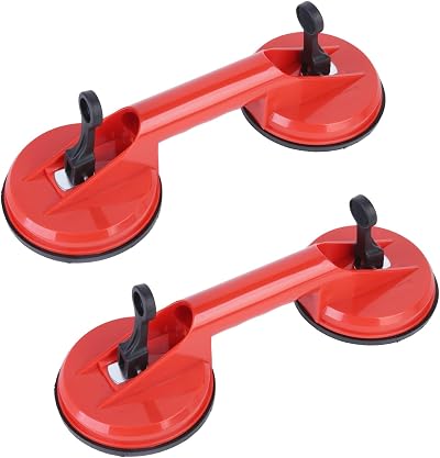 ICEBLUEOR 2 Pack Glass Suction Cups 11.5 cm Dual Vacuum Lifter 100 kg