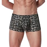 HASWECHYS Men's Sexy Boxer Briefs Bulge Enhancing Underwear Low Rise Trunks Short Leg Boxer Briefs
