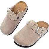 Kids Clogs for Girls Boys Cute Slip-on Slippers Classic Suede Cork Footbed Sandals Potato Shoes
