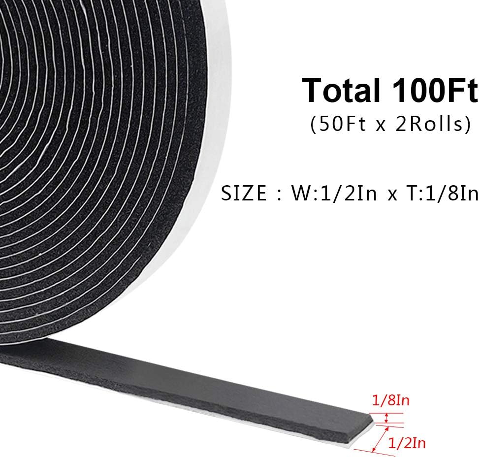 Storystore Foam Insulation Tape, 12mm(W) x 6mm(T) Weather Stripping, High Density Neoprene & Foam, Door & Window Seal - Image 3