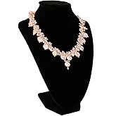 Super Z Outlet 9" Black Velvet Jewelry Easel Necklace Chain Display Bust Stand Tower Rack for Home Bedroom