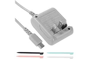 DS Lite Charger with 4 Stylus Pens, Foldable Plug Charger 100-240V AC Wall Adapter Power Cord Replacement Compatible with DS 