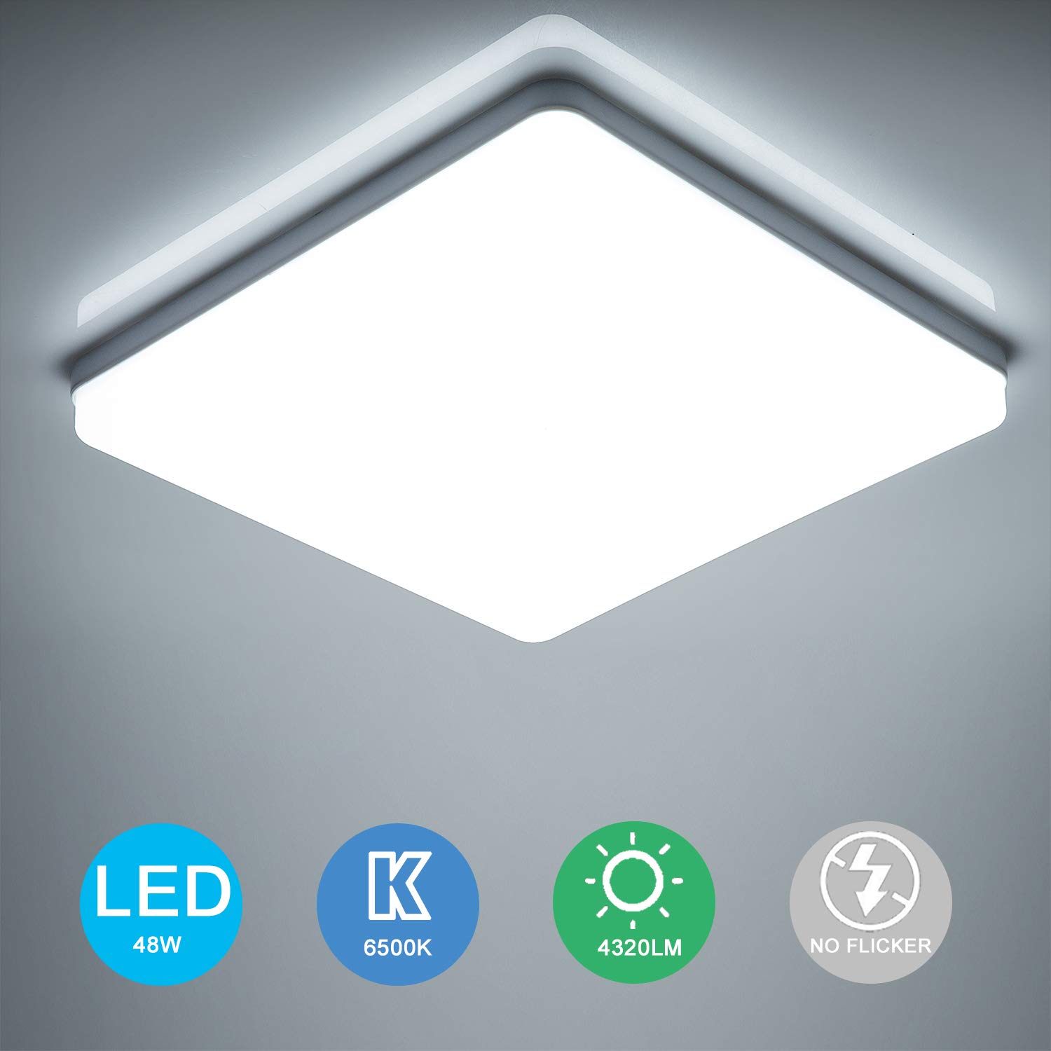 Yafido Ceiling Light Ultra Slim 48w 4320lm Led Panel Light Quick