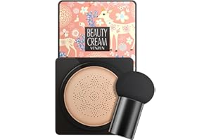 BB C-ream Primer with Mushroom Design Puff Concealer Makeup Foundation Lasting Tinted Moisturizer Oil Control Brighten Skin T