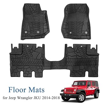 Joytutus Fits Jeep Wrangler Jku Floor Mats 4 Door Slush Mat Unlimited 2014 2015 2016 2017 2018