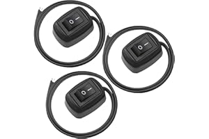 MKBKLLJY 3Pcs Black Paste Type Switch Car Rocker Switch ON/Off Surface Mount DC 12V Push Button Switch led Light Strip Switch 24V 110V 230V 3A 5A 10A High Current with 11.8inch Cable for Various Lamps