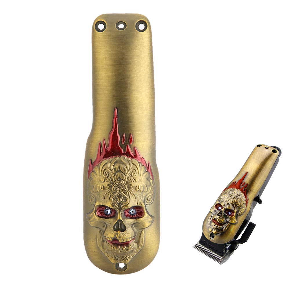 Hair Clippers Full Body Cover,Electric Clipper Modified Shell Retro Style Clipper Cover,Personalized Fashion Appearance Outliner Trimmer Cover (Skeleton-Gold)