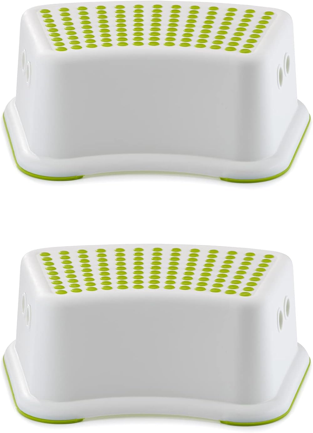 Straame Sturdy Step Stool 2 Pack Green White Non-Slip Kids Toilet Booster