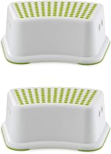 Straame Sturdy Step Stool 2 Pack Green White Non-Slip Kids Toilet Booster