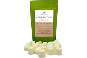 Lux Wax Melts Cedarwood Amber Soy Wax Melt Dots – No Mess, Hand-Poured in Canada, Warm Cedarwood, Soft Amber & Smooth Musk Sc