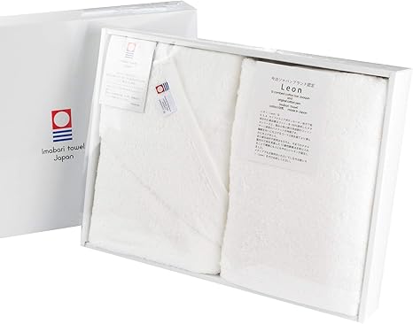 Amazon ブルーム 今治タオル認定 レオン バスタオル 2枚セット サンホーキン綿使用 厚手 高級タオル ホテル仕様 タオル ギフトセット 箱入り 日本製 ホワイト タオルセット ホーム キッチン オンライン通販