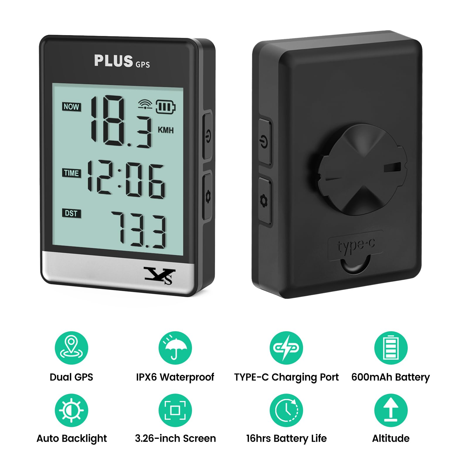 GPS Bike Computer, Wireless Cycling Computer Bike Odometer Bicycle Speedometer and Odometer Waterproof Bicycle Computer with Large Display Screen, Provide Professional Data Analysis