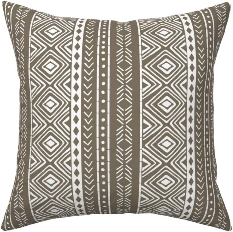 Amazon Com Roostery Throw Pillow African Black History Kwanzaa Africa African American Mudcloth Mud Cloth Print Linen Cotton Canvas Knife Edge Accent Pillow 18in X 18in With Insert Home Kitchen