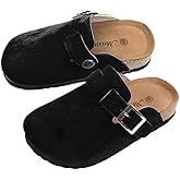 Kids Clogs for Girls Boys Cute Slip-on Slippers Classic Suede Cork Footbed Sandals Potato Shoes