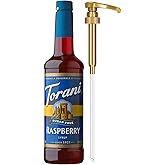 Torani Sugar-Free Syrup, Raspberry Flavor, Pump Included, 25.4 Fl Oz | Sweeten &amp; Add Guiltless Flavor to Dirty Sodas, Iced Tea, Lemonade, Italian Sodas | 0 Calories, 0 Carbs