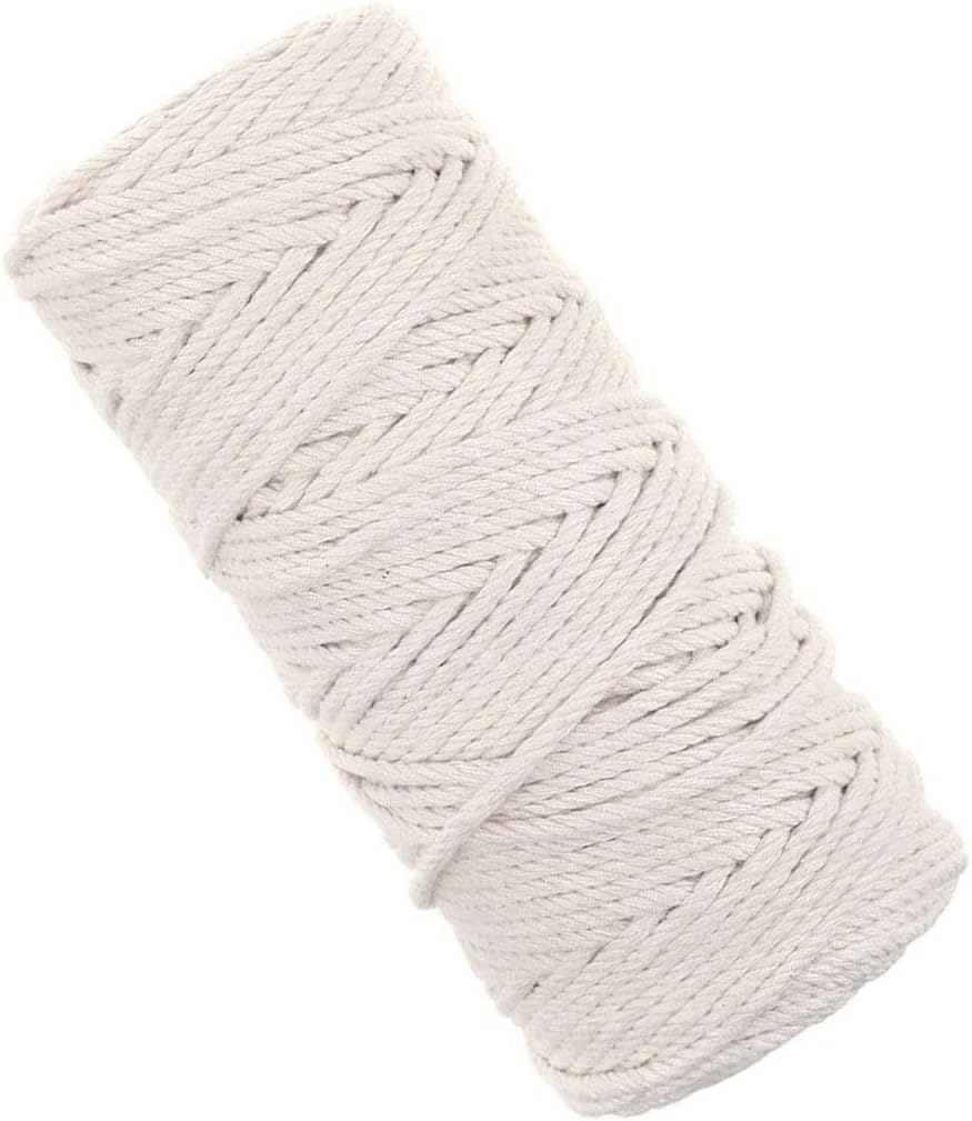 Macrame Natural Wool Rope, Natural Cotton Macrame Rope, 1MM