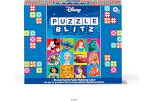 Disney Puzzle Blitz – Bilingual Family Puzzle Game with Disney Characters – Fast Matching Game with 100 Challenge Cards – Age