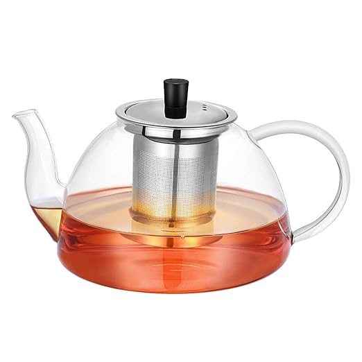 HEMOTON - Tetera de cristal de 1200 ml con filtro de acero ...