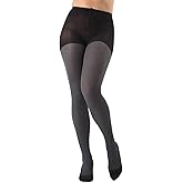 MeMoi Women's Twin Rib Opaque Nylon Control Top Tights