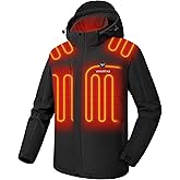 Venustas Men’s Heated Jacket with Battery, 20H Long-Lasting Warmth, Waterproof Winter Electric Coat for Outdoor Adventure