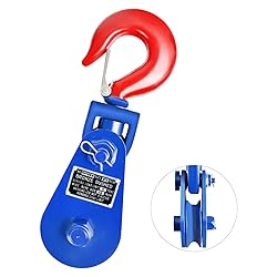 WULAZMU Snatch Block with Hook, 4 Ton 4 1/2" Sheave