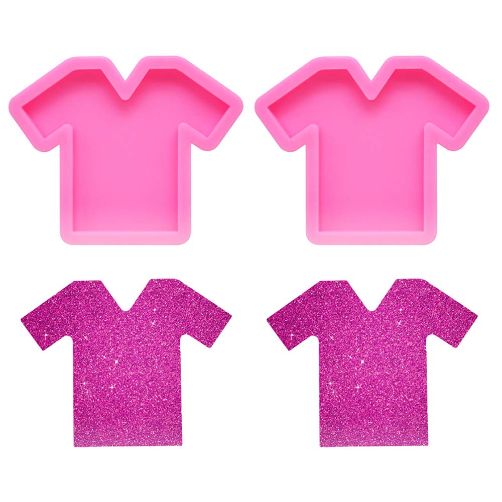 Nifocc T-Shirt Silicone Mold Clothes Casting Molds Charms Epoxy Resin Molds for DIY Crafts Making - 2 Pcs