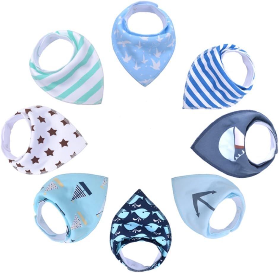 Baby Bandana Drool Bibs Set By VBELKHV,Unisex 8-Pack Absorbent Bibs for Drooling and Teething,100% Organic Cotton,Cute and Stylish