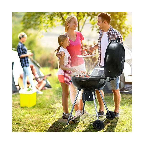 BEAU-JARDIN-225-Inch-Charcoal-Grill-with-Large-Cooking-Grate-Heavy-Duty-BBQ-Grill-Charcoal-Portable-Premium-Kettle-Grill-with-Warming-Grate-Outdoor-Camping-Picnic-Round-Standing-Barbecue-Grills