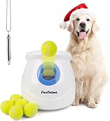 pet prime Large Automatic Dog Ball Launcher with 6 Mini Balls 10-40ft