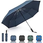 G4Free 54 Inch Large Golf Umbrella, Automatic Square 3 Folding Windproof Compact Travel Rain Umbrella