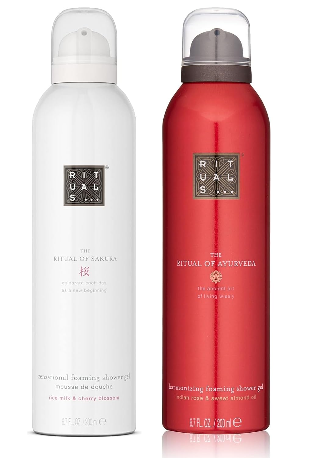 Rituals of Sakura Shower Gel Cherry Blossom & Ayurveda Indian Rose Shower Gel 200ml