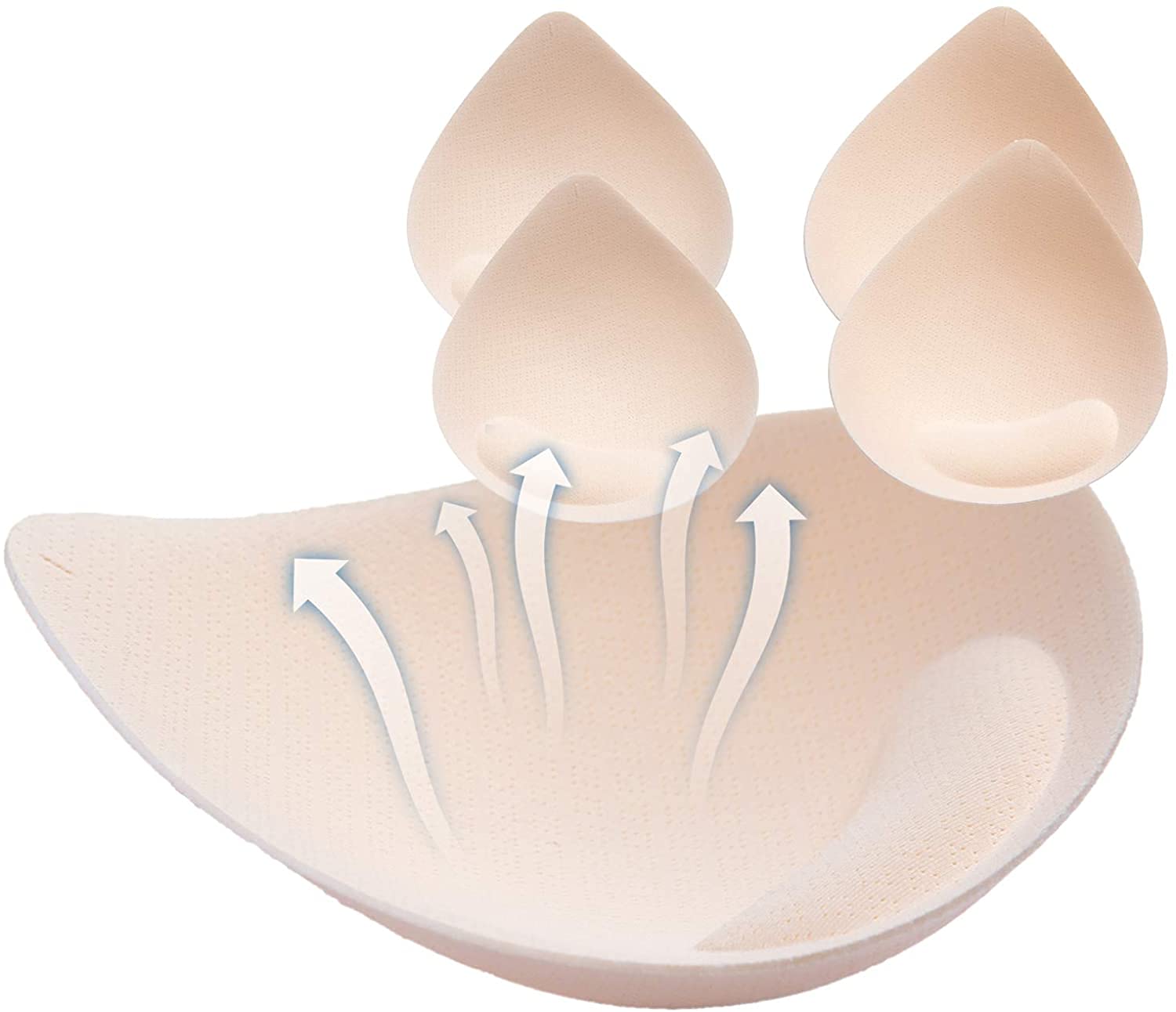 PRETTYWELL Bra Pads Inserts, 2 Pairs Latex Bras Inserts for Sports Bras ...
