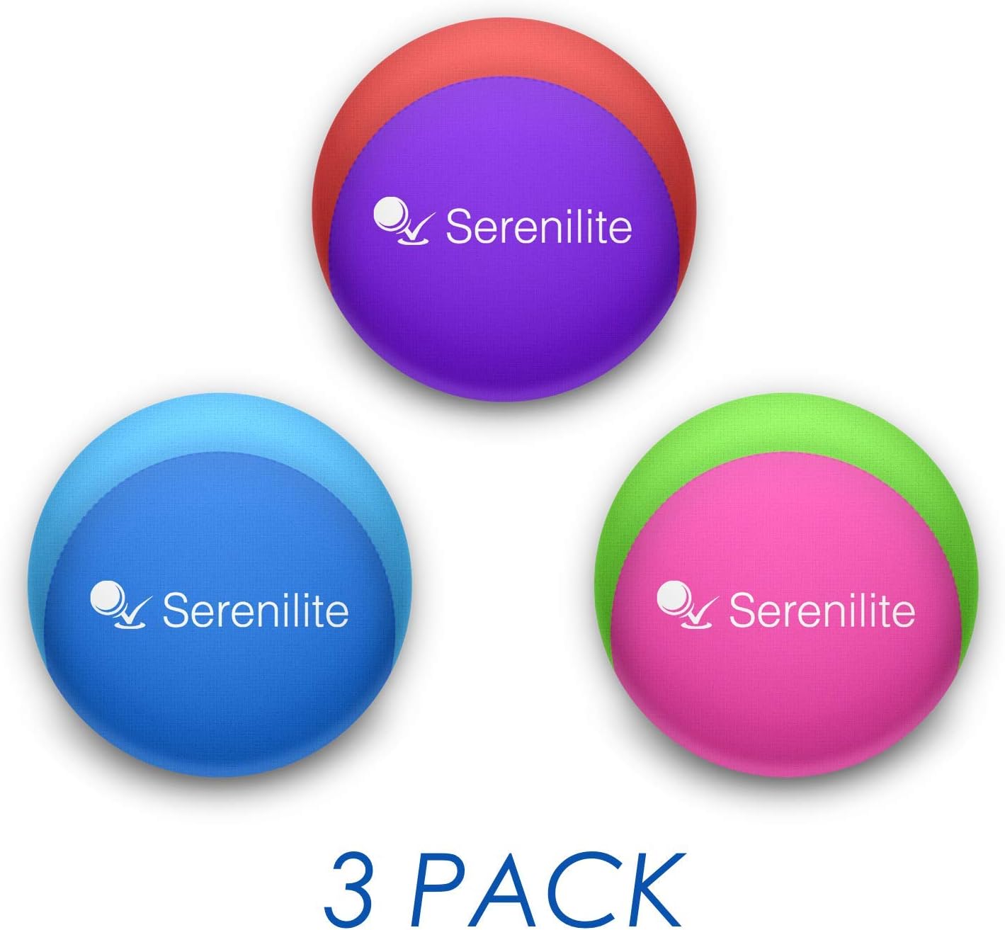 Serenilite Stress Ball and Hand Therapy Gel Squeeze Exercise Ball - Great for Anxiety and Hand Strengthening - Optimal Stress Relief - Dual Color