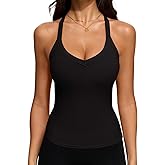 REORIA Women's V Neck Racerback Tank Top