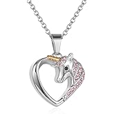 STEFWD Unicorn Urn Necklace For Human Ashes Of Loved Ones Stainless Steel Cremation Keepsake Jewelry For Kids Women Memorial Pendant Holder