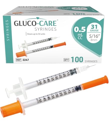 28 gauge needle melanotan gauge, Kel-F Hub (KF), PN: 90528 51 mm, Point Style 3:Blunt, 6 per Pack 0.5ml Syringe with Cap, 31G