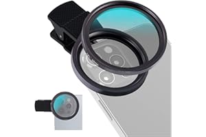 RiNTREE 52mm CPL Filter for iPhone & Android, Phone Polarizing Lens Kit with Clip-On Adapter, Camera Lens Polarizer for Car P