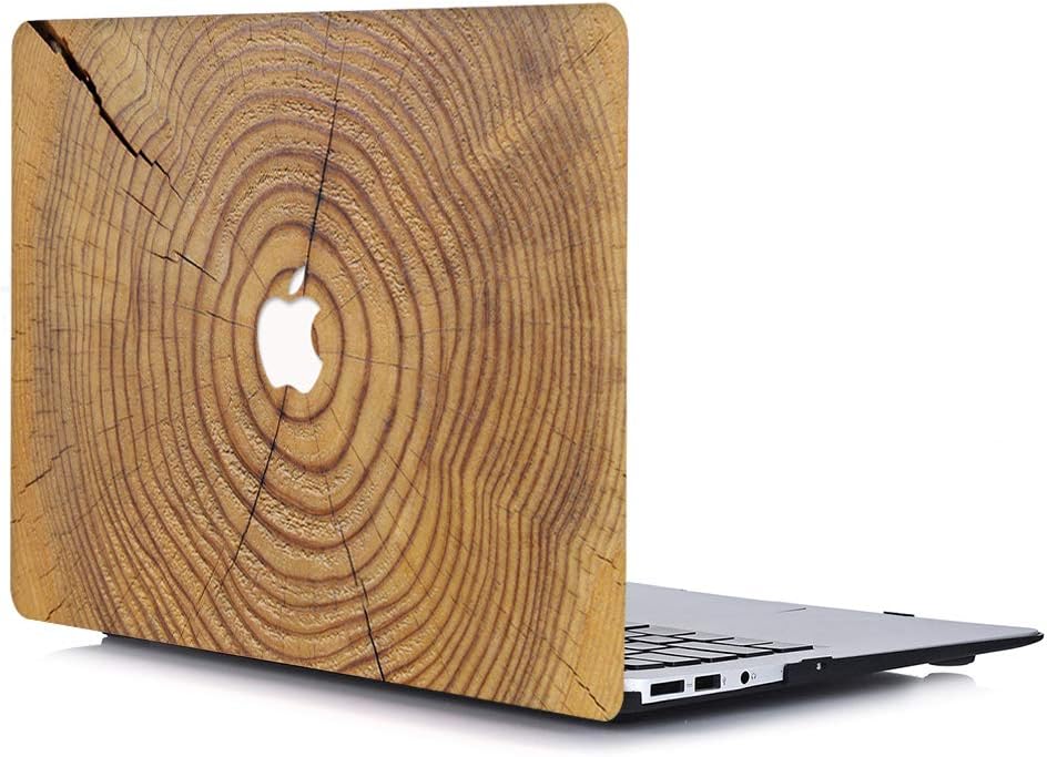 Aomo Wooden Pattern Laptop Hard Shell Plastic Shell Case Cove Adapted For Shell Case Cover for 13-inch MacBook Air 13.3" (Model: A1369 and A1466) PU Leather Protective Hard Case