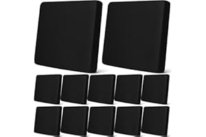 Newwiee 12 Pcs Patio Outdoor Cushion Covers Replacement Waterproof Stretch Sofa Couch Cushion Covers Washable Individual Couch Slipcovers Set Furniture Protector for Pets(20-27 Inch,Black)