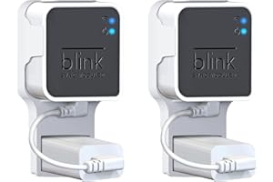 KIDJOYO Wall Mount for Blink Sync Module 2 with Short Cable - Save Space - No Messy Wires - Easy Move Mount Bracket Holder for Blink Outdoor Indoor Security Camera (2 pack)