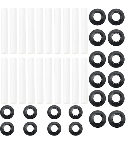 MetieFasia 10-Pack Garage Door Hinge Quiet Roller Sleeves & Gaskets – PP Material, 80mm Length, 22mm OD – Reduce Noise, Extend Roller Life
