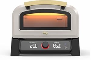 Current Model P Smart Electric Pizza Oven, 12-Inch, 850°F Max, 8 Cooking Modes, App Connectivity for Temperature Monitoring & Custom Cooking Times, Compact for Indoor & Outdoor Use, Beige
