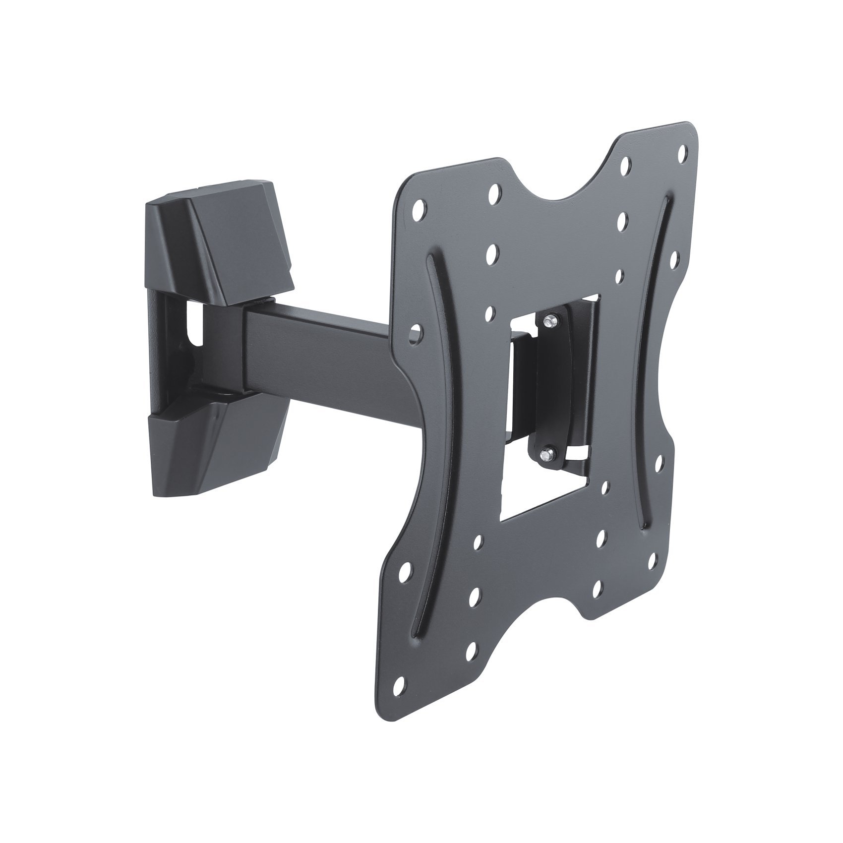 PureMounts PM-FM10-200 Wall Mount for TV Devices with Dimensions 58-107 cm (23-42 inches), Tilt: -10° to 3°, Swivel Mounted, Max. Weight Supported:25.0 kg, VESA 200 x 200, Black