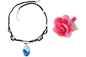 Roctocesy Princess Moana Dress Up Party Supplies Cosplay Accessory Necklace Flower Hair Clip Gift Doll Birthday For Girls