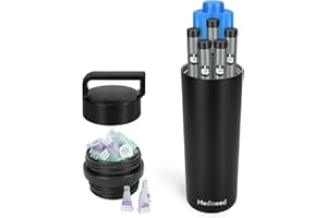 MEDINEED Insulin Cooler Travel Case TSA Approved, 60H 3-6 Pens Diabetes Care Medicine Travel Cooler, Refrigerated Medicine Case with Ice Packs, Medication Organizer for Diabetic Supplies Carrying (Black)